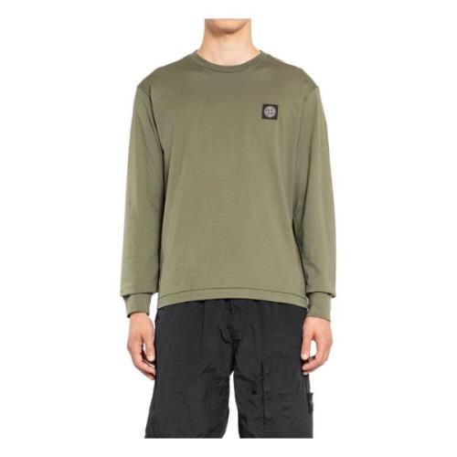 Lange mouw ronde hals T-shirt Stone Island , Green , Heren