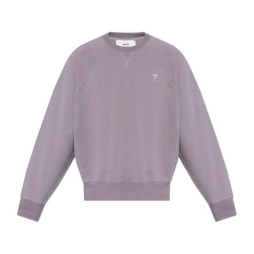 Sweatshirt met logo Ami Paris , Purple , Heren