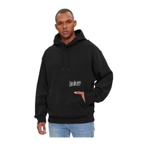 Relaxed Fit Hoodie met achterprint Calvin Klein , Black , Heren