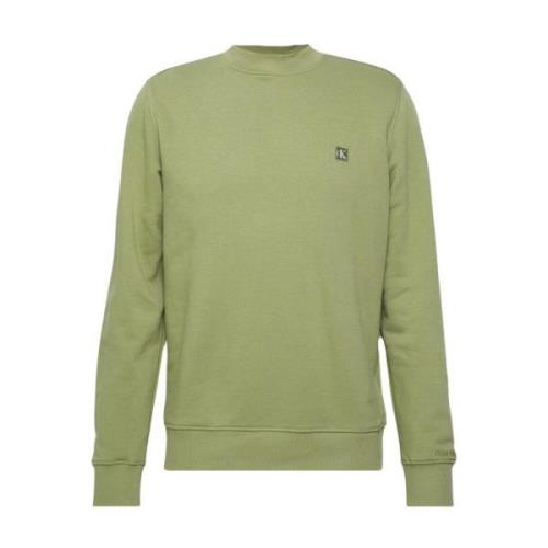 Groene Logo Patch Sweater Calvin Klein , Green , Heren