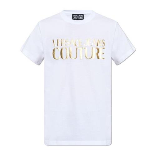 T-shirt met logo Versace Jeans Couture , White , Heren