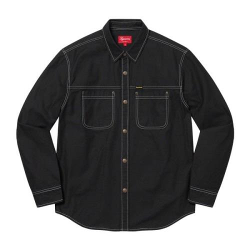 Beperkte oplage Snap Work Shirt Zwart Supreme , Black , Heren