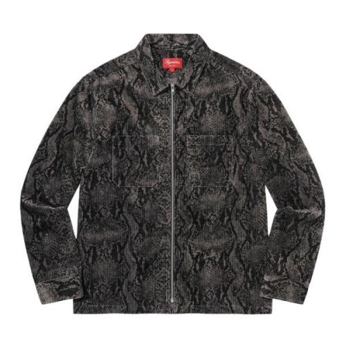 Beperkte oplage Snakeskin Corduroy Zip Up Shirt Supreme , Black , Here...