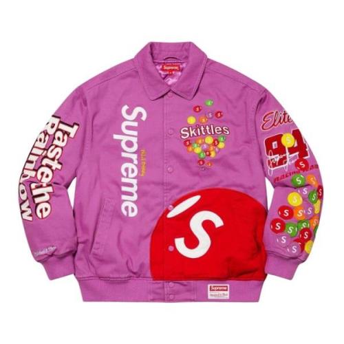 Paarse Skittles Varsity Jacket Limited Edition Supreme , Purple , Here...