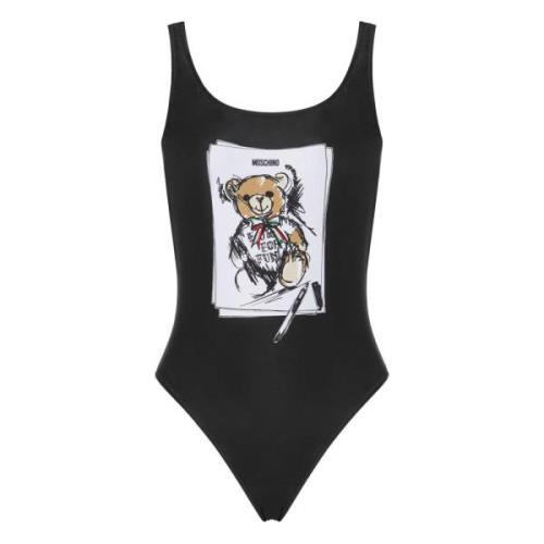 Zwart zee kleding met Teddy Bear Print Moschino , Black , Dames