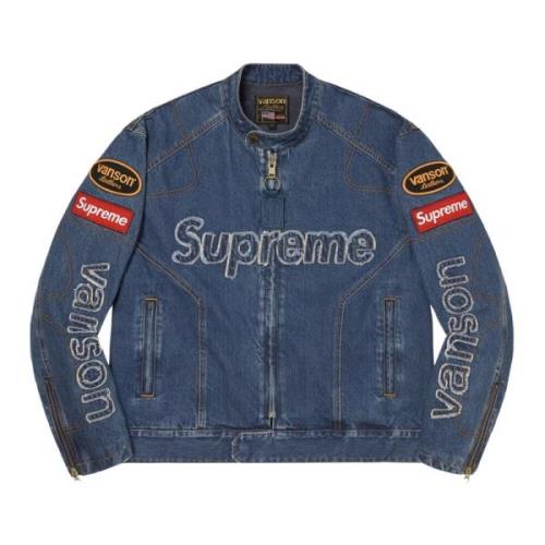 Blauwe Cordura Denim Jack Limited Edition Supreme , Blue , Heren