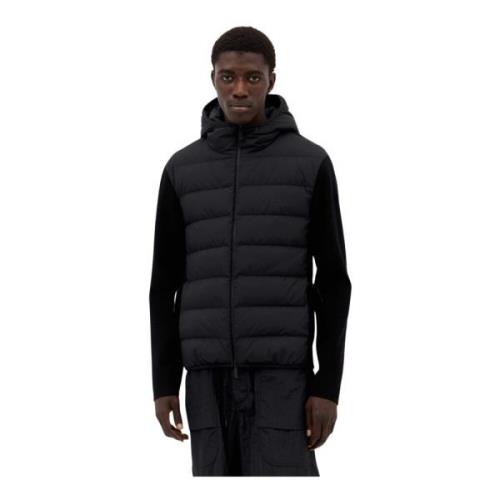 Gewatteerde Hoodie met Rits Moncler , Black , Heren