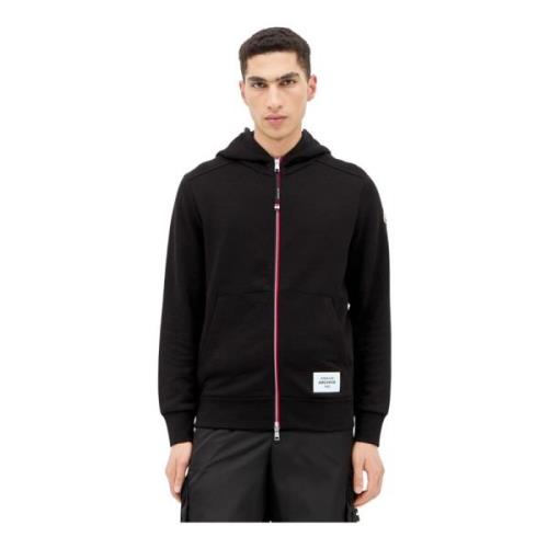 Capuchon met ritssluiting in katoenmix Moncler , Black , Heren