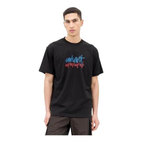 Grafische Print Katoenen Jersey T-Shirt Carhartt Wip , Black , Heren