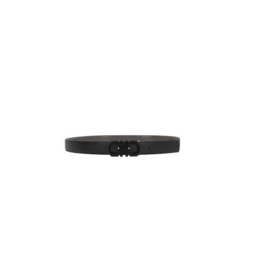 Omkeerbare Leren Riem Gancini Gesp Salvatore Ferragamo , Black , Heren