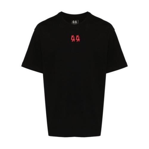 Zwart Logo Print Crew Neck T-shirt 44 Label Group , Black , Heren