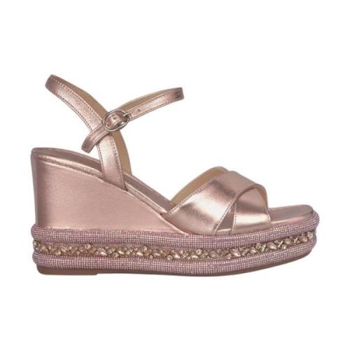 Rhinestone Sleehak Sandaal Alma EN Pena , Pink , Dames