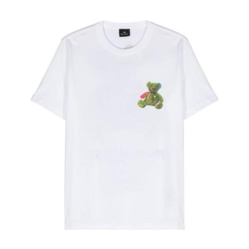 Teddy Bear Print T-shirt PS By Paul Smith , White , Heren