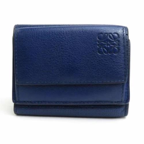 Pre-owned Leather wallets Loewe Pre-owned , Blue , Dames