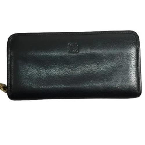 Pre-owned Leather wallets Loewe Pre-owned , Black , Dames