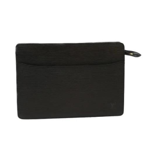 Pre-owned Leather clutches Louis Vuitton Vintage , Black , Dames