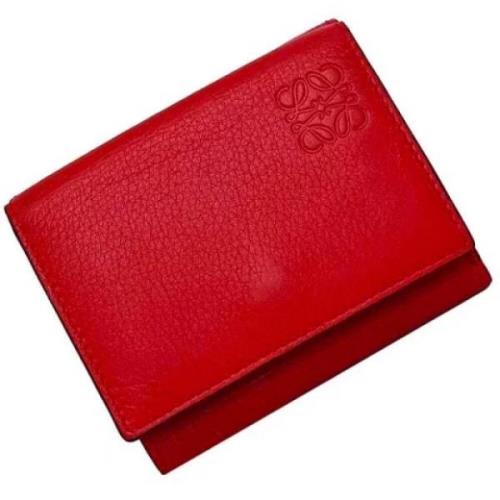 Pre-owned Leather wallets Loewe Pre-owned , Red , Dames