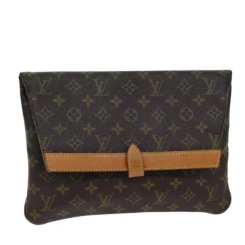 Pre-owned Canvas clutches Louis Vuitton Vintage , Brown , Dames