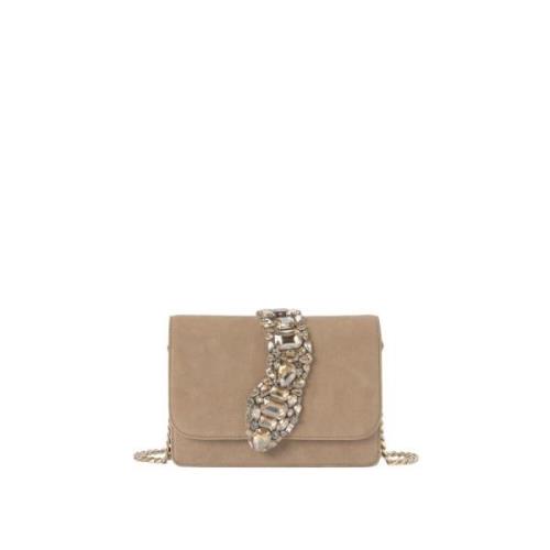 Ketting Schoudertas Slangenflap Alma EN Pena , Beige , Dames