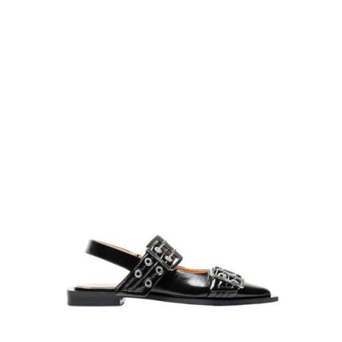 Stijlvolle Ballerina Flats Ganni , Black , Dames