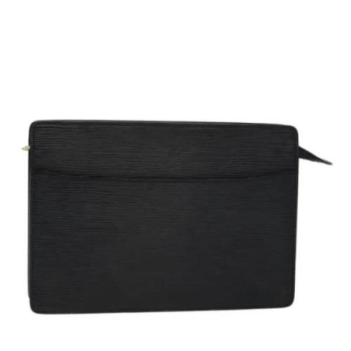 Pre-owned Leather clutches Louis Vuitton Vintage , Black , Dames