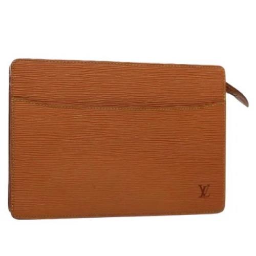 Pre-owned Leather clutches Louis Vuitton Vintage , Brown , Dames