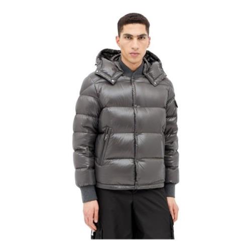 Gewatteerd Donsjack met Afneembare Capuchon Moncler , Gray , Heren