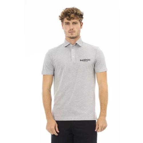 Chique Geborduurd Logo Polo in Grijs Baldinini , Gray , Heren