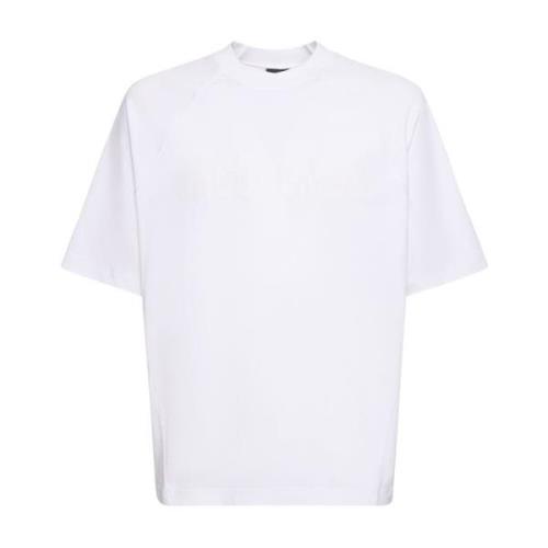 Witte Typo T-shirt met Logo Jacquemus , White , Heren