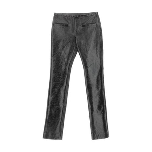 Vinyl Maatwerk Broek Courrèges , Black , Dames