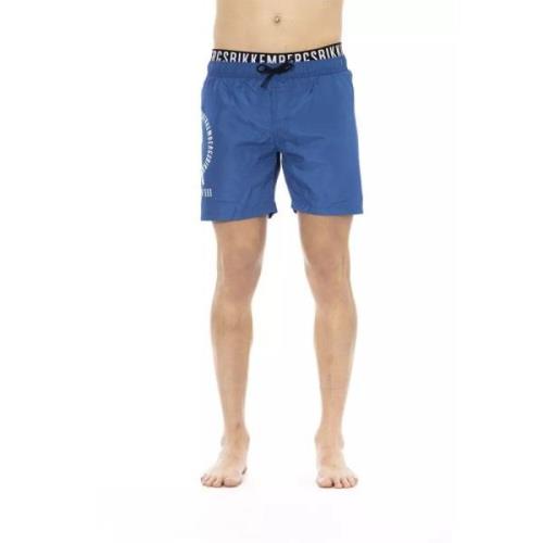 Sleek Layered Swim Shorts Bikkembergs , Blue , Heren