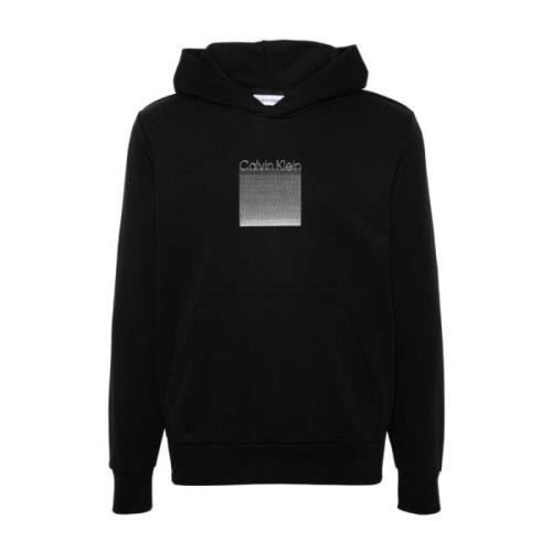 Zwarte Geborduurde Trui Calvin Klein , Black , Heren