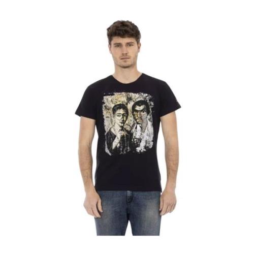 Eenvoudig Zwart T-shirt met Exclusieve Frontprint Trussardi , Black , ...