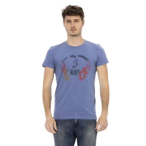 Stijlvol Blauw Kortemouw T-shirt Trussardi , Blue , Heren