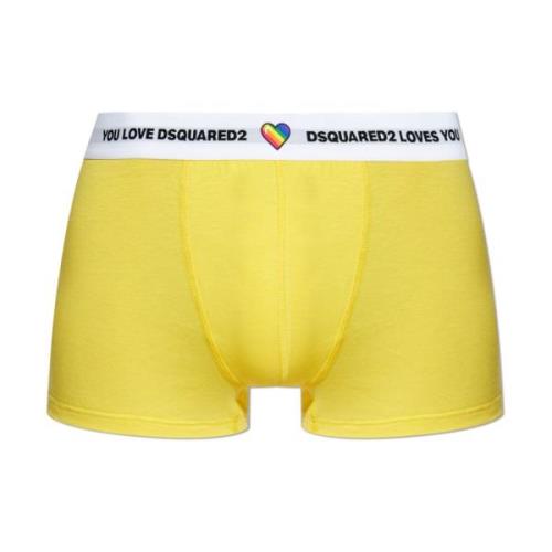 Slips met logo Dsquared2 , Yellow , Heren