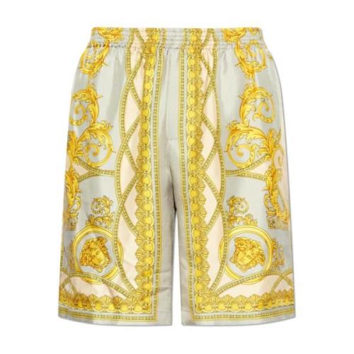 Zijden shorts Versace , Beige , Heren