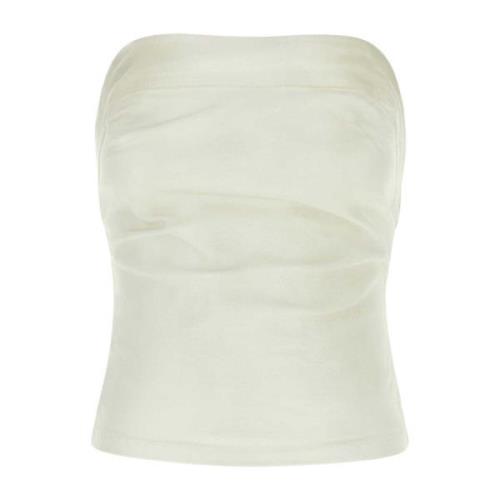 Witte Denim Tube Top Entire Studios , White , Dames