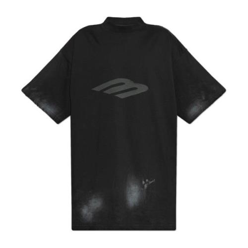 T-shirt met logo Balenciaga , Black , Heren