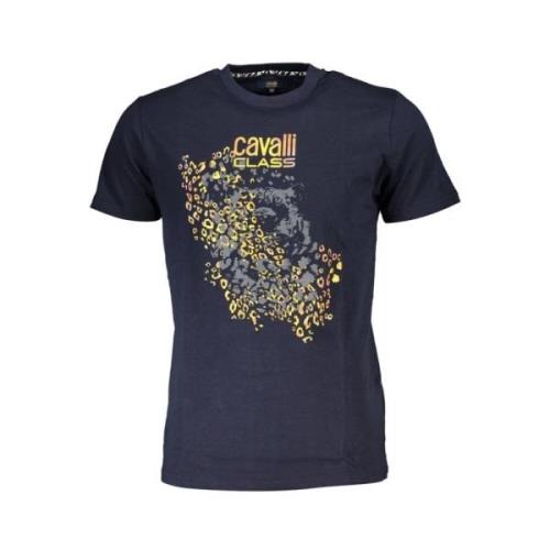 Print Logo Ronde Hals T-Shirt Cavalli Class , Blue , Heren