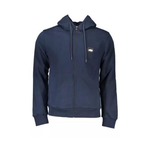 Blauw Hoodie met Rits Stijlvol Comfort Cavalli Class , Blue , Heren