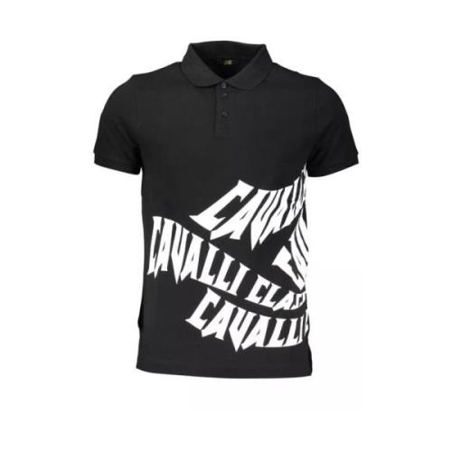 Elegant Zwart Polo Shirt Cavalli Class , Black , Heren