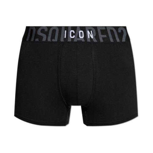 Boxershorts met logo Dsquared2 , Black , Heren