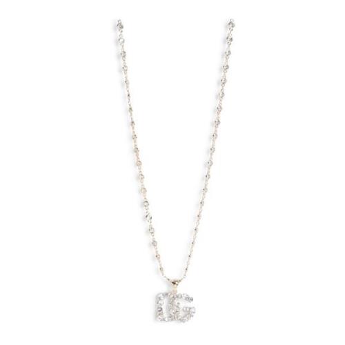 Logo Strass Ketting Dolce & Gabbana , Gray , Dames