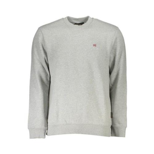 Grijs Fleece Sweatshirt met Borduurwerk Napapijri , Gray , Heren