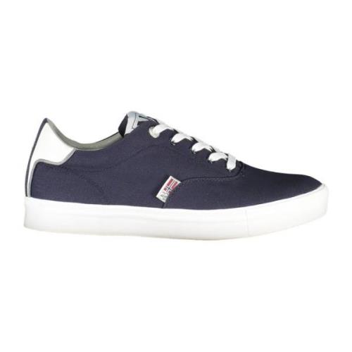 Blauwe Sportsneakers met Veters Napapijri , Blue , Heren