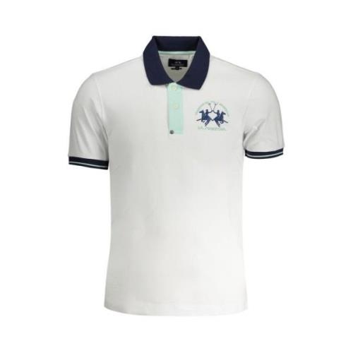 Witte Katoenen Poloshirt met Korte Mouwen La Martina , White , Heren