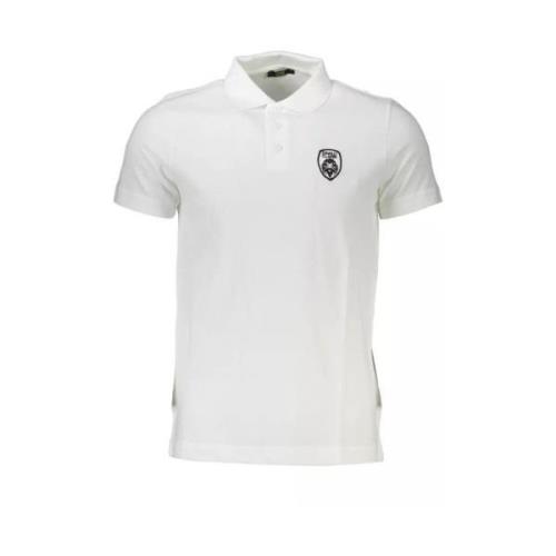 Elegant wit geborduurd poloshirt Cavalli Class , White , Heren