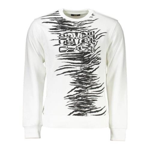 Logo Print Sweatshirt voor Heren Cavalli Class , White , Heren