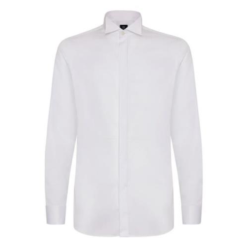 Slim fit katoenen satijnen overhemd Boggi Milano , White , Heren