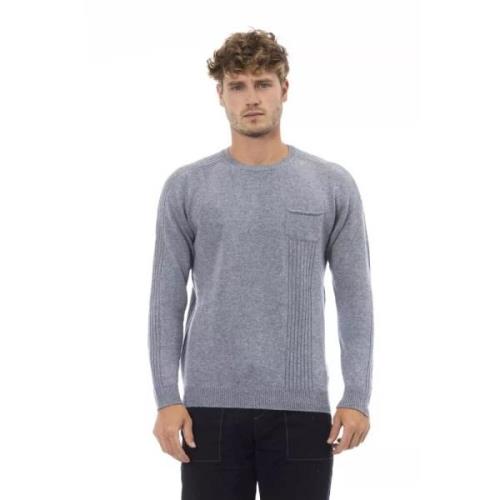 Elegante Crewneck Pocket Sweater in Lichtblauw Alpha Studio , Gray , H...